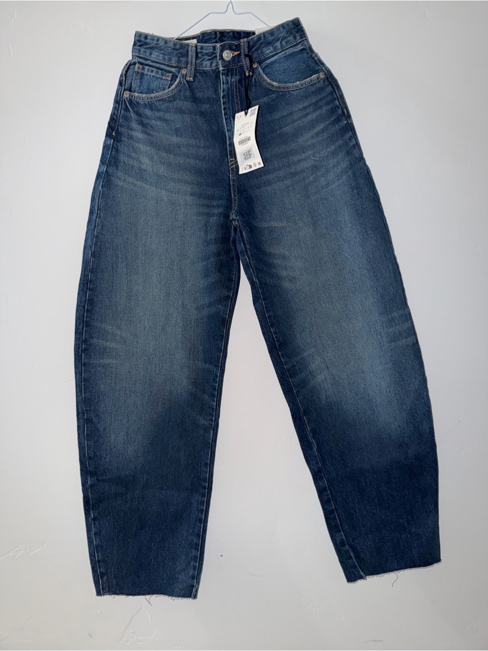 Women Zara Dark Blue Relaxed Fit Jeans